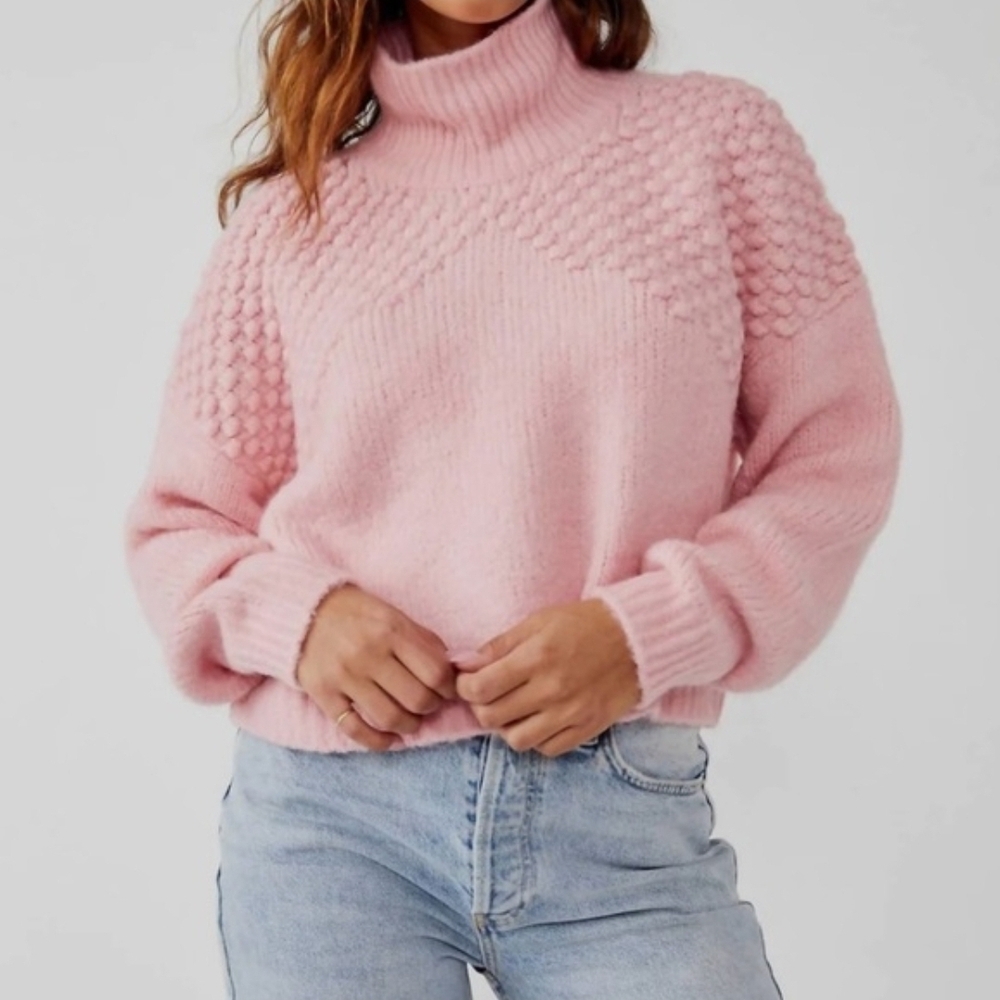 Free People Bradley Textured Turtleneck Sweater